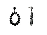 Off Park® Collection, Gold-Tone Open Center Jet/Black Teardrop Shaped Crystal Drop Earrings.