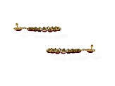 Off Park® Collection, Gold-Tone Open Center Siam Red Teardrop Shaped Crystal Drop Earrings.