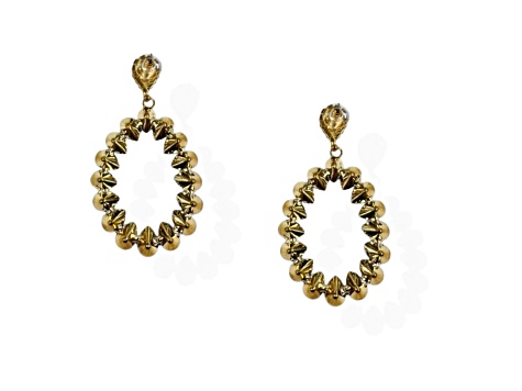 Off Park® Collection, Gold-Tone Open Center Siam Red Teardrop Shaped Crystal Drop Earrings.