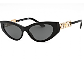 Versace Black Cat Eye Frame / Dark Gray Lenses Sunglasses