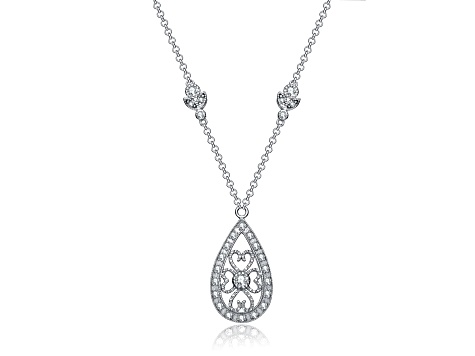Collier Avec Pendentif En Pierre En Forme De Larme - Argenté - Neuf (Sans Emballage)