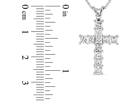 1.50ctw Diamond Cross Pendant in 14k White Gold