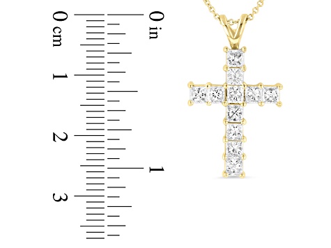 1.50ctw Diamond Cross Pendant in 14k Yellow Gold