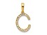 14k Yellow Gold Diamond Letter C Initial Pendant