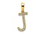 14k Yellow Gold Diamond Letter J Initial Pendant