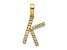 14k Yellow Gold Diamond Letter K Initial Pendant