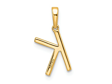 14k Yellow Gold Diamond Letter K Initial Pendant