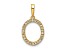 14k Yellow Gold Diamond Letter O Initial Pendant