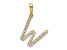 14k Yellow Gold Diamond Letter W Initial Pendant