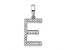 Rhodium Over 14k White Gold Diamond Letter E Initial Pendant