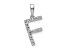 Rhodium Over 14k White Gold Diamond Letter F Initial Pendant