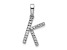 Rhodium Over 14k White Gold Diamond Letter K Initial Pendant