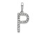 Rhodium Over 14k White Gold Diamond Letter P Initial Pendant