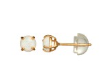 Round Lab Created Opal 14K Yellow Gold Children’s Stud Earrings 0.36ctw
