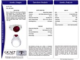 Oval Red Ruby and White Diamond 18K White Gold Ring. 4.28 CTW