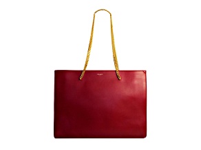 Saint Laurent Siena Ultra Lux Red Calf Leather Chain Shoulder Tote Bag