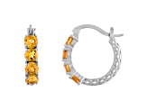 Citrine Filigree Leverback Sterling Silver Earrings 3ctw