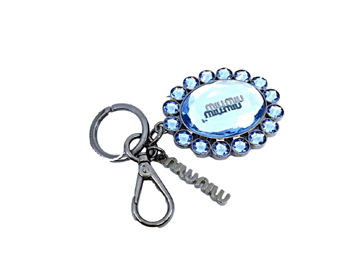 【高品質】MIUMIU トリックキルティングタッセルキーホルダー Miu Miu Trick Key Chain Ring Bag Charm Crystal Rhinestone