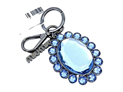 Miu Miu Trick Key Chain Ring Bag Charm Crystal Rhinestone