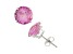 Lab Created Pink Sapphire Round 10K White Gold Stud Earrings, 4.6ctw