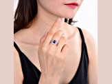 Amethyst with White Topaz Accents Sterling Silver Halo with Split Shank Ring, 2.22ctw