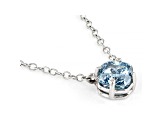 Blue Lab-Grown Diamond 14k White Gold Solitaire Necklace 0.75ctw