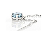 Blue Lab-Grown Diamond 14k White Gold Solitaire Necklace 0.75ctw