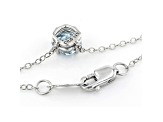 Blue Lab-Grown Diamond 14k White Gold Solitaire Necklace 0.75ctw