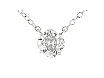 Picture of White Lab-Grown Diamond 14k White Gold Solitaire Necklace 0.75ctw