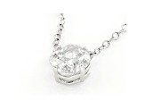 White Lab-Grown Diamond 14k White Gold Solitaire Necklace 0.75ctw