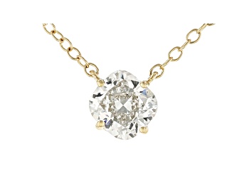 Picture of White Lab-Grown Diamond 14k Yellow Gold Solitaire Necklace 0.75ctw