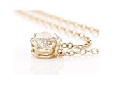 White Lab-Grown Diamond 14k Yellow Gold Solitaire Necklace 0.75ctw