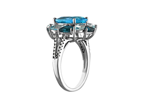 Swiss Blue Topaz Sterling Silver Ring 7.34ctw