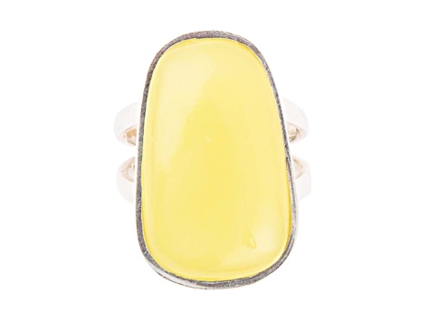 Barse Jewelry Madeleine Yellow Jade and Sterling Silver Ring