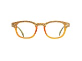 Green Crystal Square Frame Reading Glasses. Strength 2.50