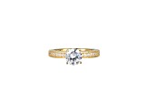 White Cubic Zirconia 18k Yellow Gold Over Sterling Silver Ring With Band 3.63ctw