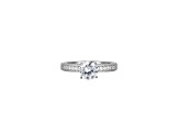 White Cubic Zirconia Platineve Ring With Band 3.63ctw