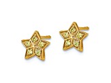 14k Yellow Gold 7.5mm Yellow Sapphire Star Stud Earrings