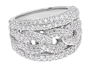 Judith Ripka 5.10ctw Bella Luce® Diamond Simulant Rhodium Over Sterling Silver Band Ring