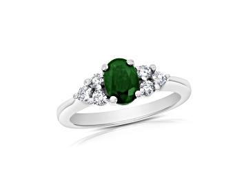 Picture of 0.95ctw Emerald and Diamond Ring in 14k White Gold