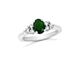 0.95ctw Emerald and Diamond Ring in 14k White Gold