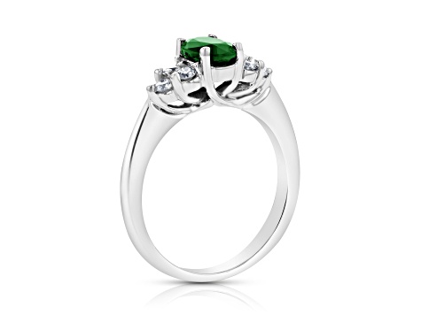 0.95ctw Emerald and Diamond Ring in 14k White Gold - 134SYA | JTV.com