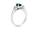 0.95ctw Emerald and Diamond Ring in 14k White Gold