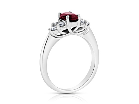 1.10ctw Ruby and Diamond Ring in 14k White Gold