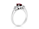 1.10ctw Ruby and Diamond Ring in 14k White Gold