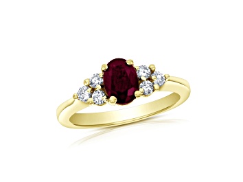 Picture of 1.10ctw Ruby and Diamond Ring in 14k Yellow Gold