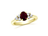 1.10ctw Ruby and Diamond Ring in 14k Yellow Gold