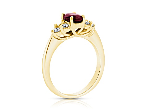 1.10ctw Ruby and Diamond Ring in 14k Yellow Gold