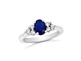 1.10ctw Sapphire and Diamond Ring in 14k White Gold