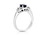 1.10ctw Sapphire and Diamond Ring in 14k White Gold